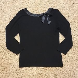 Sweater Bow Tie Neck Blouse